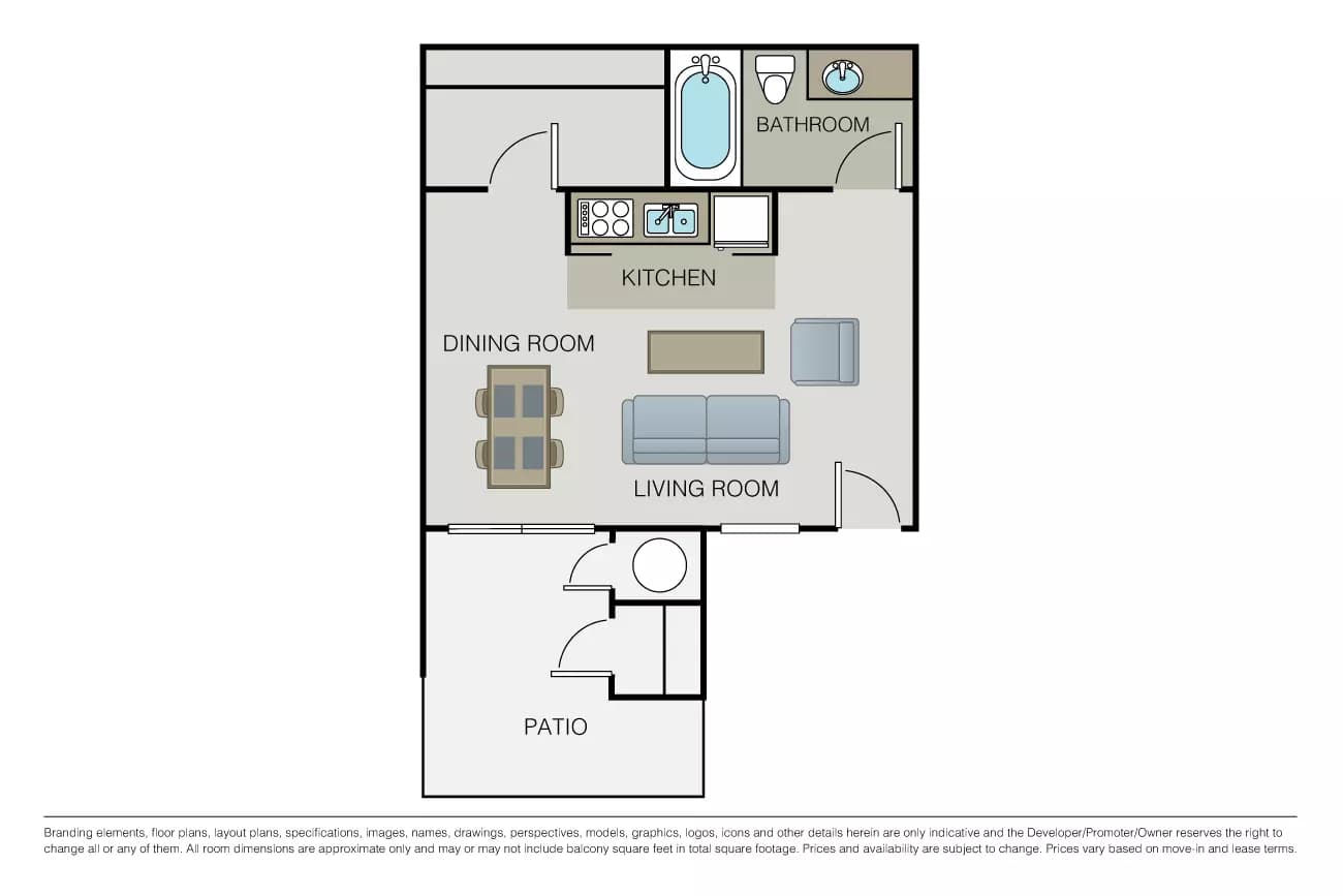 Studio • 1 Bath
3D Tour 01410 floor plan