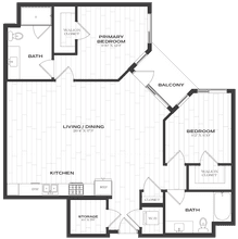 2 Bed/2 Bath-B6 2208 floor plan