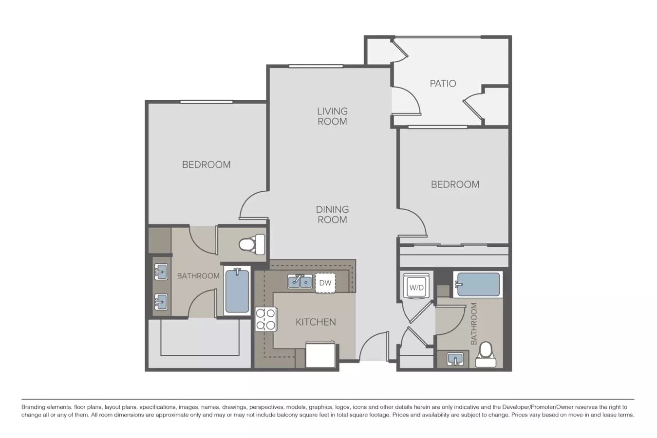 2 Beds • 2 Bath
3D Tour 3225 floor plan