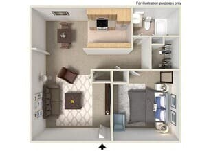 One Bedroom One Bath 861-09 floor plan