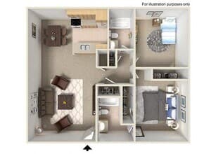Two Bedroom Two Bath 851-06 floor plan
