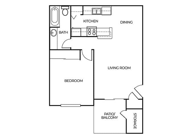 1x1 136 floor plan