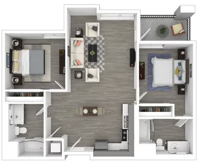 2x2 414 floor plan