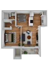 One Bedroom - One Bath Patio 5125 floor plan