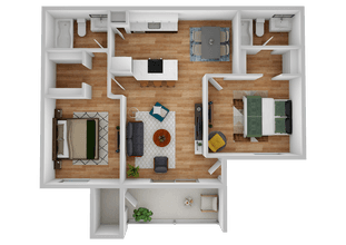 Two Bedrooms - Two Bath Patio 3115 floor plan