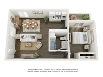One Bedroom floor plan