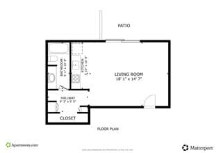 Studio Apts 02A01 floor plan