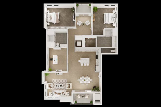 2BD, 2BTH B9 729-4205 floor plan