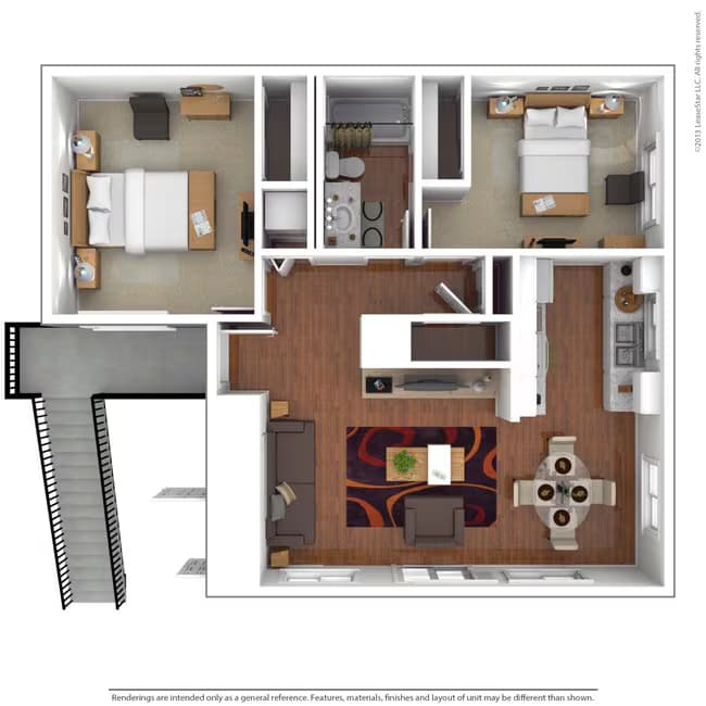 2x1 Upstairs 438 floor plan