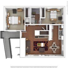 2x1 Upstairs 608 floor plan