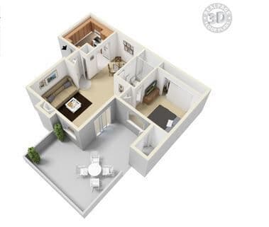 1x1V 63 floor plan