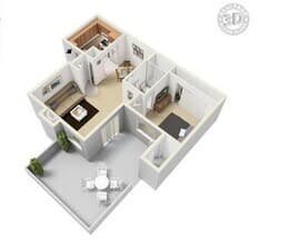 1x1V 24 floor plan