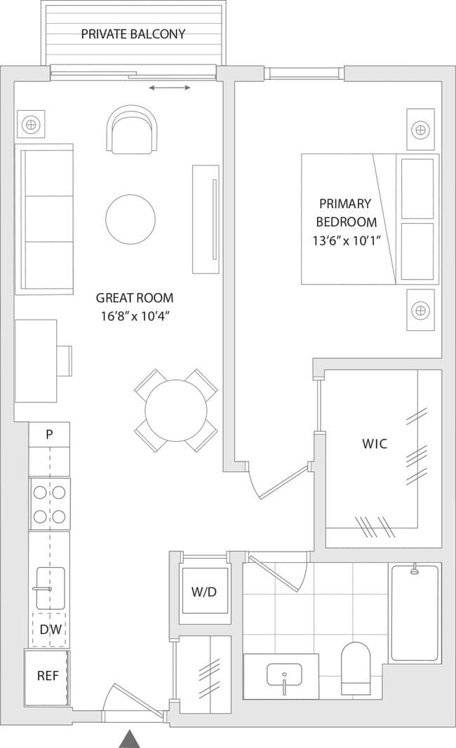 1 BR S 321 floor plan