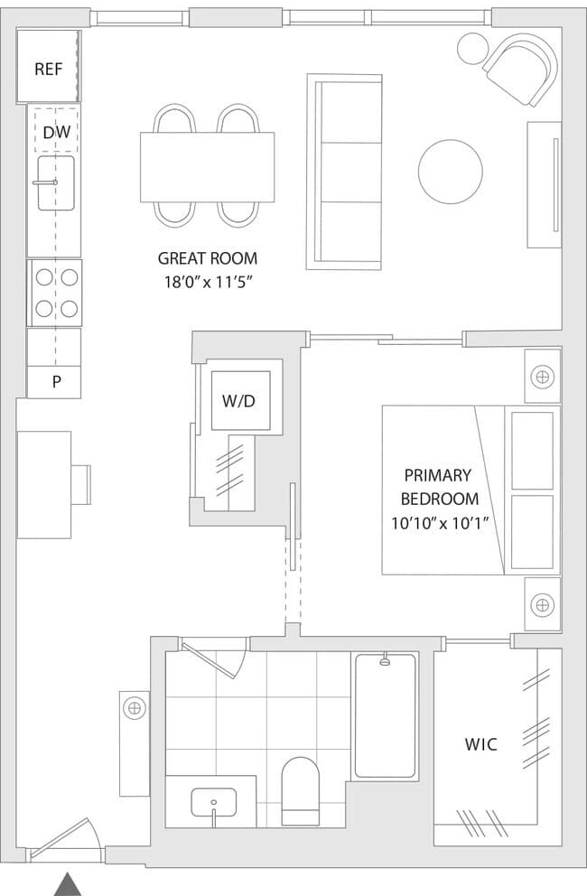 1 BR V 817 floor plan
