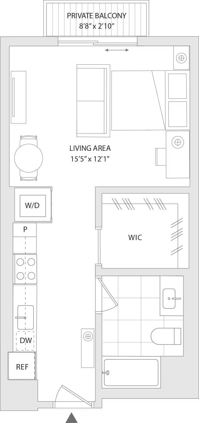Studio E 406 floor plan