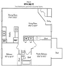 Morgan 2x1B 060 floor plan