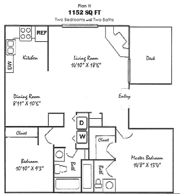 Serenity 2x2B 107 floor plan