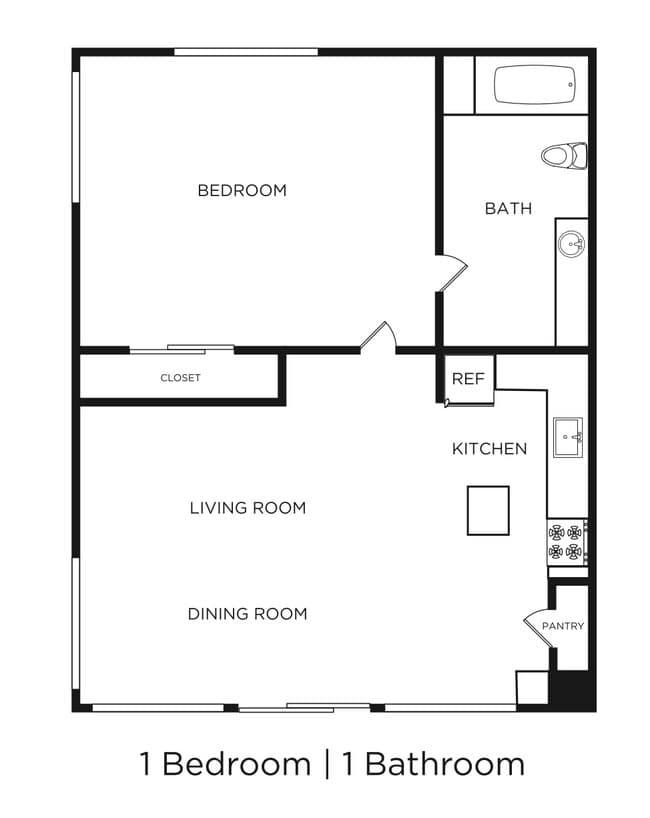 1x1 A 121 floor plan