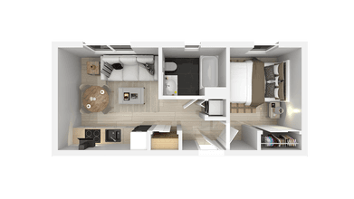 One Bedroom One Bath A 3-102 floor plan