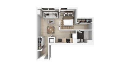 One Bedroom One Bath F 4-618 floor plan