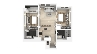 Two Bedroom Two Bath F 4-313 floor plan