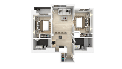 Two Bedroom Two Bath G 4-406 floor plan