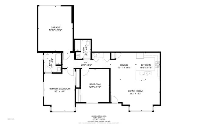 2 Bedroom 2.5 Bath 205 floor plan