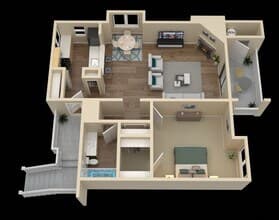 1 Bedroom / 1 Bath 109 floor plan