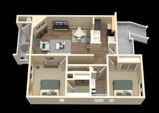 2 Bedroom/ 1 Bath 243 floor plan