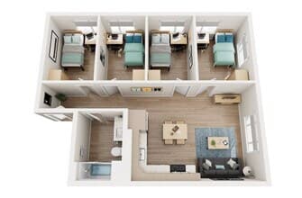 4BR/1BA floor plan