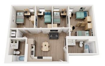 4BR/2BA floor plan