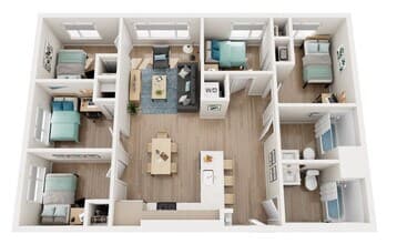5BR/2BA floor plan
