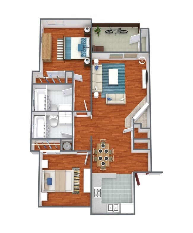 2 Bed 2 Bath 1403 floor plan