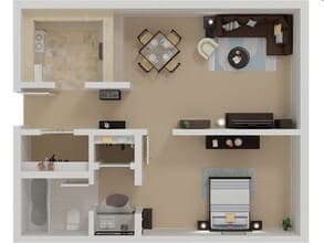 One Bedroom One Bath 309 floor plan