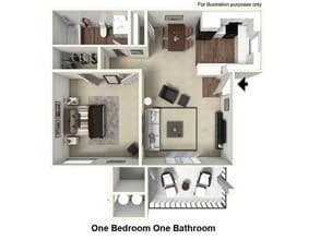 1 Bedroom 1 Bathroom floor plan