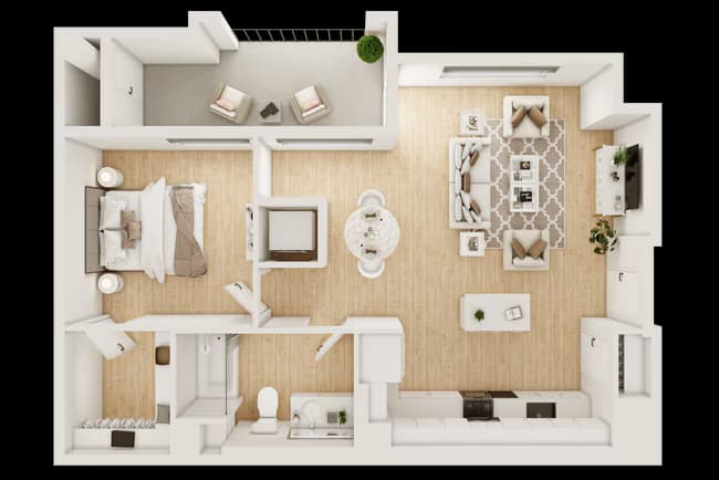 1B 3-205 floor plan