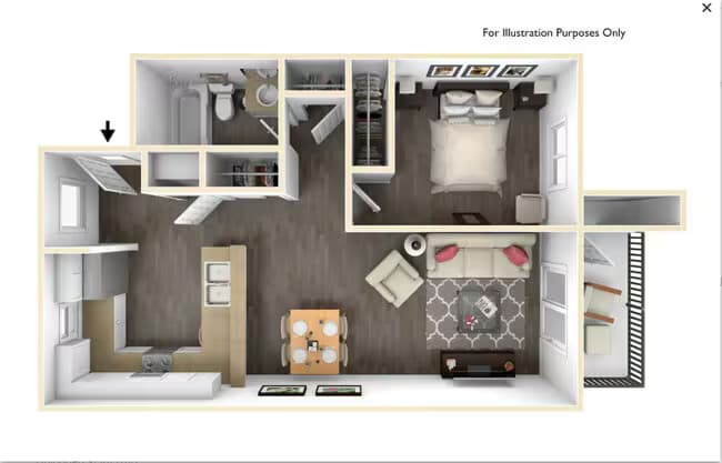 1BD, 1BTH 074 floor plan