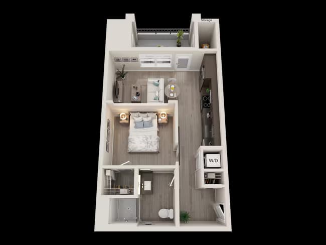0BD, 1BTH S1 5-302 floor plan
