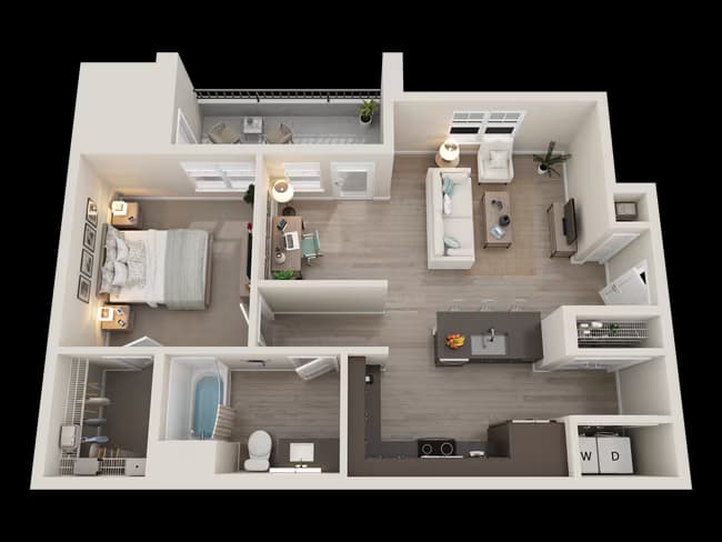1BD, 1BTH A3 2-202 floor plan