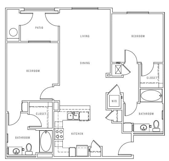 C1 Two Bedroom Renovated 09-309 floor plan