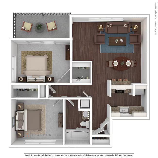 Two Bedroom One Bath 68 floor plan