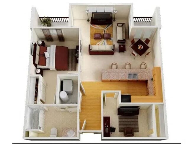1x1 D 0313 floor plan