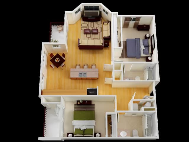 2x2 D 0223 floor plan