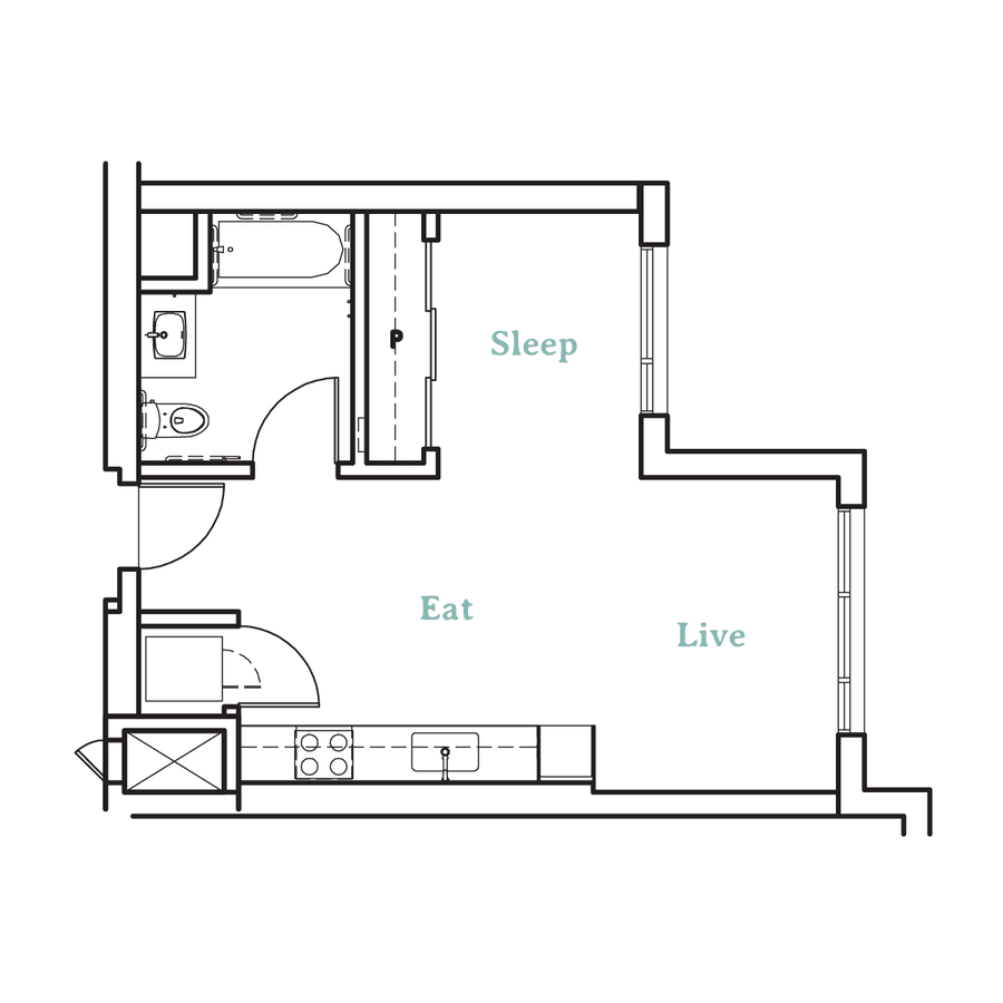 Ashby Studio B 615 floor plan