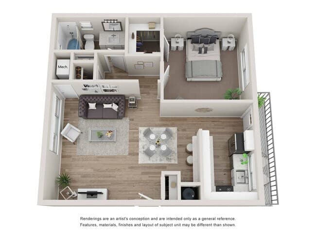 1X1 04-4D floor plan