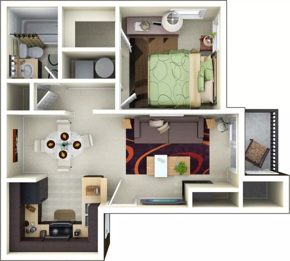 1x1 Luxury 295 floor plan