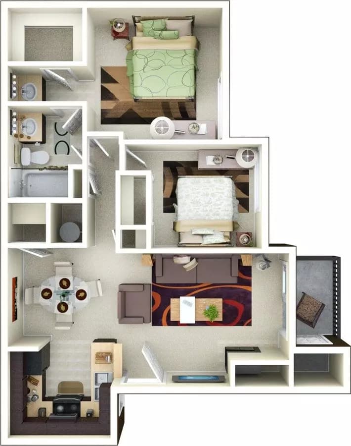 2x1 Luxury 31 floor plan