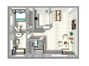 2 bedroom 1 bath 036 floor plan