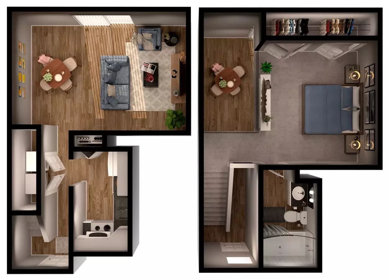 1 Bed 1 Bath A6 206 floor plan