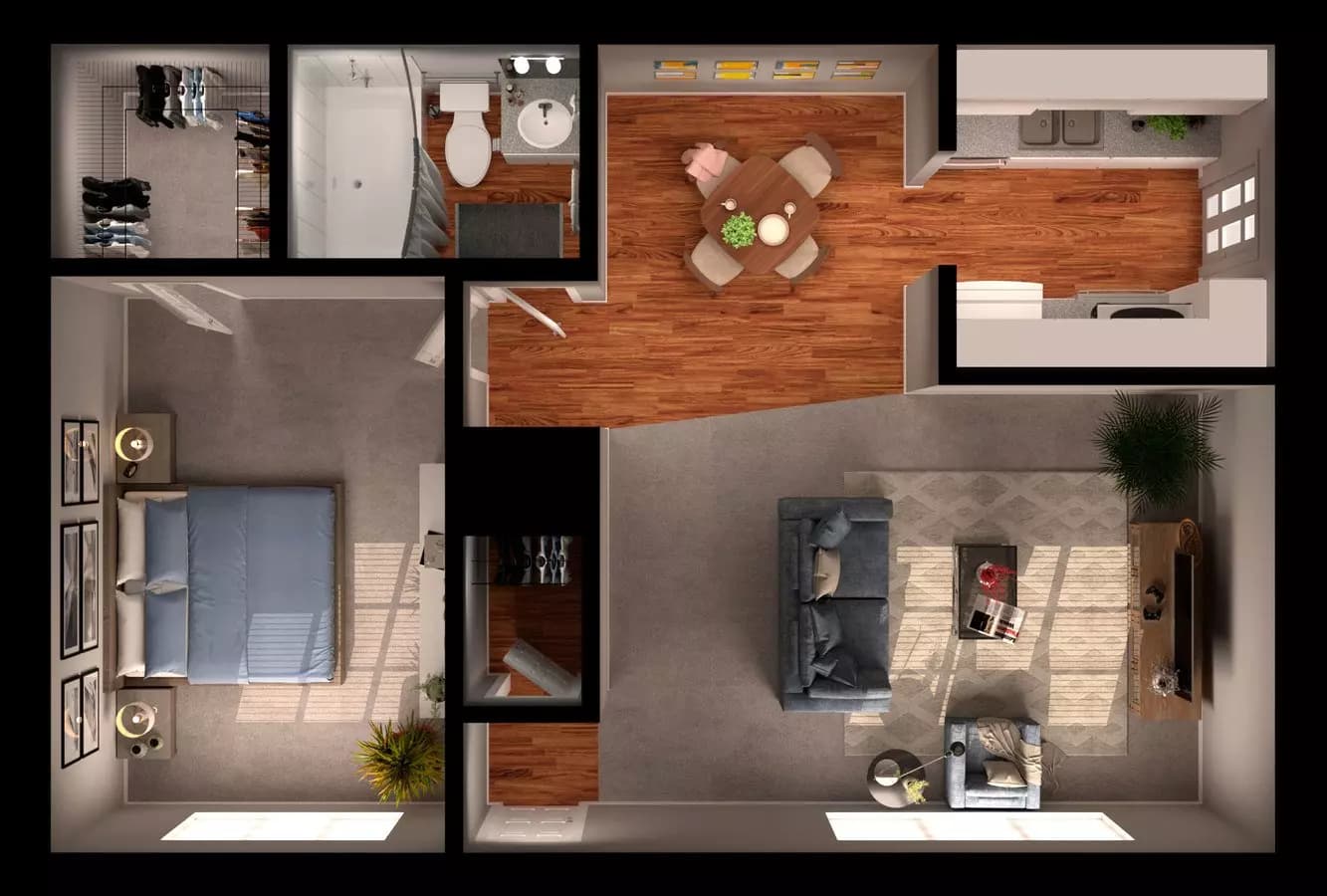 1 bedroom F8 floor plan